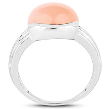 将图片加载到图库查看器，6.00 Carat Genuine Peach Moonstone .925 Sterling Silver Ring
