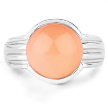 将图片加载到图库查看器，6.00 Carat Genuine Peach Moonstone .925 Sterling Silver Ring

