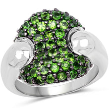 将图片加载到图库查看器，1.82 Carat Genuine Chrome Diopside .925 Sterling Silver Ring
