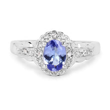 将图片加载到图库查看器，2.46 Carat Genuine Tanzanite and White Topaz .925 Sterling Silver 3 Piece Jewelry Set (Ring, Earrings, and Pendant w/ Chain)
