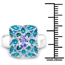 Load image into Gallery viewer, 0.44 Carat Genuine Tanzanite .925 Sterling Silver Ring
