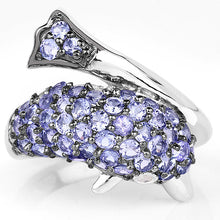 Load image into Gallery viewer, 1.45 Carat Genuine Tanzanite and White Diamond .925 Sterling Silver Ring
