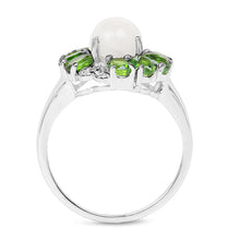 Load image into Gallery viewer, 2.93 Carat Genuine Ethiopian Opal, Chrome Diopside &amp; White Topaz .925 Sterling Silver Ring
