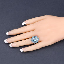Load image into Gallery viewer, 8.77 Carat Genuine Swiss Blue Topaz .925 Sterling Silver Ring
