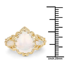 将图片加载到图库查看器，14K Yellow Gold Plated 3.26 Carat Genuine Ethiopian Opal .925 Sterling Silver Ring
