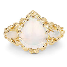 将图片加载到图库查看器，14K Yellow Gold Plated 3.26 Carat Genuine Ethiopian Opal .925 Sterling Silver Ring
