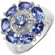 Load image into Gallery viewer, 2.58 Carat Genuine Tanzanite &amp; White Topaz .925 Sterling Silver Ring
