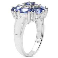 Load image into Gallery viewer, 2.58 Carat Genuine Tanzanite &amp; White Topaz .925 Sterling Silver Ring
