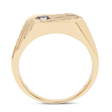 Load image into Gallery viewer, 14K Yellow Gold Plated 0.12 Carat Genuine Black Diamond .925 Sterling Silver Ring
