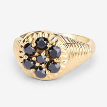 将图片加载到图库查看器，0.91 Carat Genuine Black Diamond .925 Sterling Silver Ring
