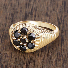 将图片加载到图库查看器，0.91 Carat Genuine Black Diamond .925 Sterling Silver Ring
