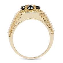 将图片加载到图库查看器，0.91 Carat Genuine Black Diamond .925 Sterling Silver Ring
