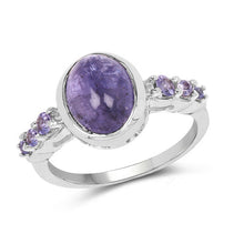 Load image into Gallery viewer, 3.82 Carat Genuine Tanzanite .925 Sterling Silver Ring
