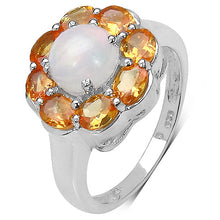 Load image into Gallery viewer, 2.65 Carat Genuine Ethiopian Opal &amp; Spessartite .925 Sterling Silver Ring

