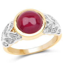 Load image into Gallery viewer, 5.11 Carat Glass Filled Ruby and White Topaz .925 Sterling Silver Ring
