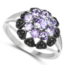 将图片加载到图库查看器，1.18 Carat Genuine Tanzanite and Black Spinel .925 Sterling Silver Ring

