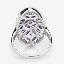 将图片加载到图库查看器，3.13 Carat Genuine Amethyst, Tanzanite and White Topaz .925 Sterling Silver Ring
