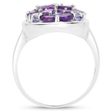 将图片加载到图库查看器，3.13 Carat Genuine Amethyst, Tanzanite and White Topaz .925 Sterling Silver Ring
