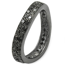 Load image into Gallery viewer, 1.11 Carat Genuine Black Diamond .925 Sterling Silver Ring

