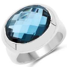 Load image into Gallery viewer, 10.25 Carat Genuine London Blue Topaz .925 Sterling Silver Ring
