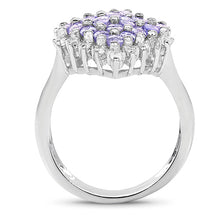 Load image into Gallery viewer, 2.40 Carat Genuine Tanzanite and White Topaz .925 Sterling Silver Ring
