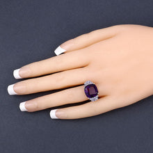 Load image into Gallery viewer, 6.34 Carat Genuine Amethyst and Tanzanite .925 Sterling Silver Ring
