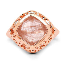 Load image into Gallery viewer, 14K Rose Gold Plated 3.25 Carat Genuine Pink Rutile .925 Sterling Silver Ring

