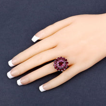 Load image into Gallery viewer, 6.19 Carat Genuine Rhodolite and White Topaz .925 Sterling Silver Ring
