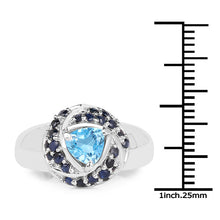 Load image into Gallery viewer, 1.61 Carat Genuine Swiss Blue Topaz &amp; Blue Sapphire .925 Sterling Silver Ring
