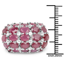 Load image into Gallery viewer, 8.54 Carat Glass Filled Ruby and White Topaz .925 Sterling Silver Ring
