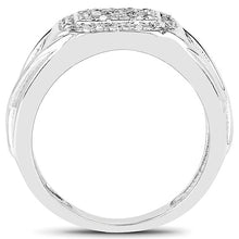 Load image into Gallery viewer, 14K White Gold Plated 0.24 Carat Genuine White Diamond .925 Sterling Silver Ring
