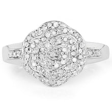 将图片加载到图库查看器，14K Yellow Gold Plated 0.29 Carat Genuine White Diamond .925 Sterling Silver Ring
