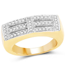 Load image into Gallery viewer, 14K Yellow Gold Plated 0.25 Carat Genuine White Diamond .925 Sterling Silver Ring
