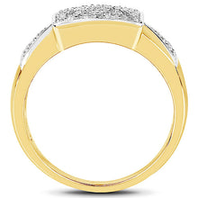 将图片加载到图库查看器，14K Yellow Gold Plated 0.21 Carat Genuine White Diamond .925 Sterling Silver Ring
