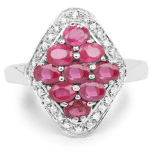 将图片加载到图库查看器，2.12 Carat Genuine Glass Filled Ruby &amp; White Zircon .925 Sterling Silver Ring

