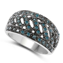 Load image into Gallery viewer, 0.60 Carat Genuine Blue Diamond .925 Sterling Silver Ring
