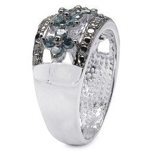 Load image into Gallery viewer, 0.62 Carat Genuine Blue Diamond .925 Sterling Silver Ring
