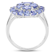 Load image into Gallery viewer, 2.96 Carat Genuine Tanzanite and White Diamond .925 Sterling Silver Ring
