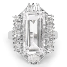 Load image into Gallery viewer, 9.77 Carat Genuine Crystal Quartz &amp; White Topaz .925 Sterling Silver Ring
