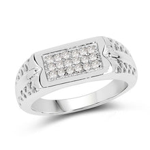 Load image into Gallery viewer, 0.27 Carat Genuine White Diamond .925 Sterling Silver Ring
