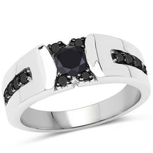 将图片加载到图库查看器，0.83 Carat Genuine Black Diamond .925 Sterling Silver Ring
