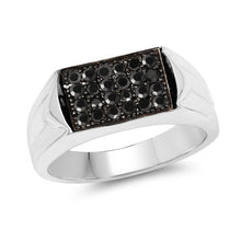 Load image into Gallery viewer, 0.42 Carat Genuine Black Diamond .925 Sterling Silver Ring
