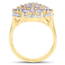 Load image into Gallery viewer, 14K Yellow Gold Plated 1.52 Carat Genuine Tanzanite .925 Sterling Silver Ring
