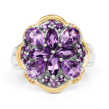 Load image into Gallery viewer, Two Tone Plated 2.66 Carat Genuine Amethyst .925 Sterling Silver Ring
