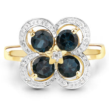 Load image into Gallery viewer, 1.76 Carat Genuine London Blue Topaz and White Topaz .925 Sterling Silver Ring
