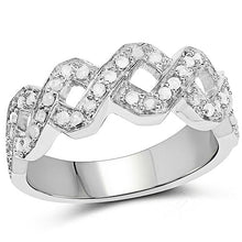 Load image into Gallery viewer, 0.40 Carat Genuine White Diamond .925 Sterling Silver Ring
