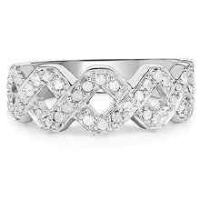 Load image into Gallery viewer, 0.40 Carat Genuine White Diamond .925 Sterling Silver Ring
