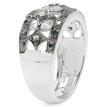 Load image into Gallery viewer, 0.29 Carat Genuine Blue Diamond .925 Sterling Silver Ring
