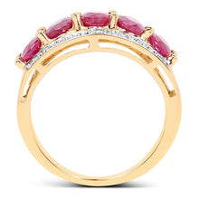 Load image into Gallery viewer, 14K Yellow Gold Plated 1.90 Carat Genuine Ruby .925 Sterling Silver Ring
