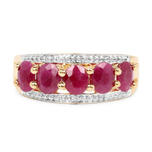 Load image into Gallery viewer, 14K Yellow Gold Plated 1.90 Carat Genuine Ruby .925 Sterling Silver Ring
